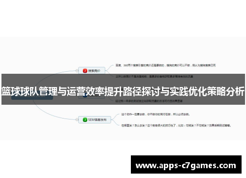 篮球球队管理与运营效率提升路径探讨与实践优化策略分析 篮球球队管理与运营效率提升路径探讨与实践优化策略分析